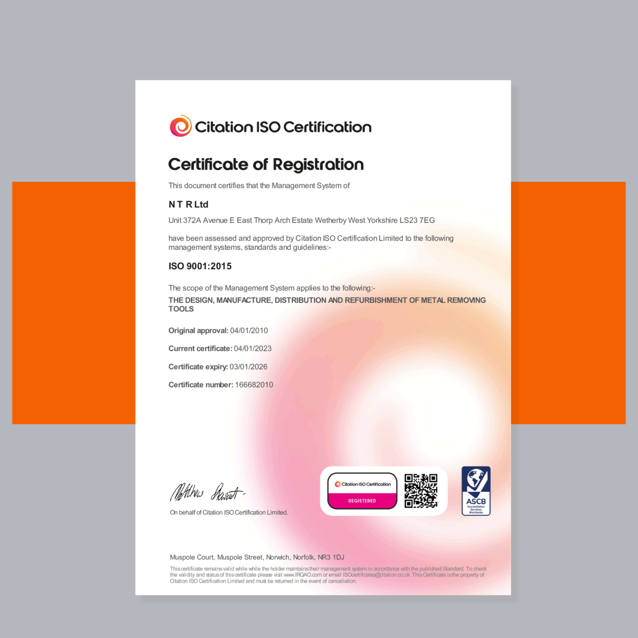 QMS Accreditation ISO : 9001